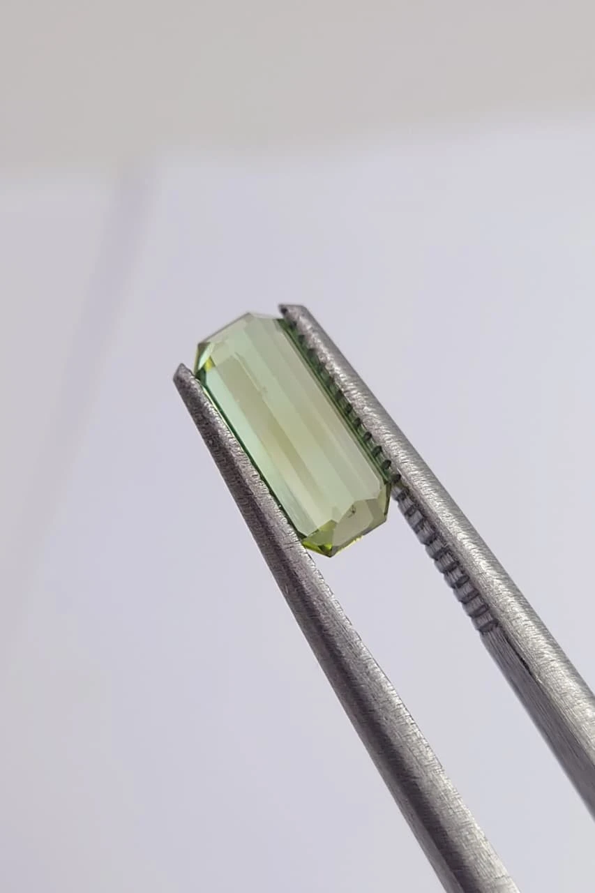1.05ct Natural Mint Green Tourmaline Emerald Cut Loose Gemstone From Nigeria — view 3
